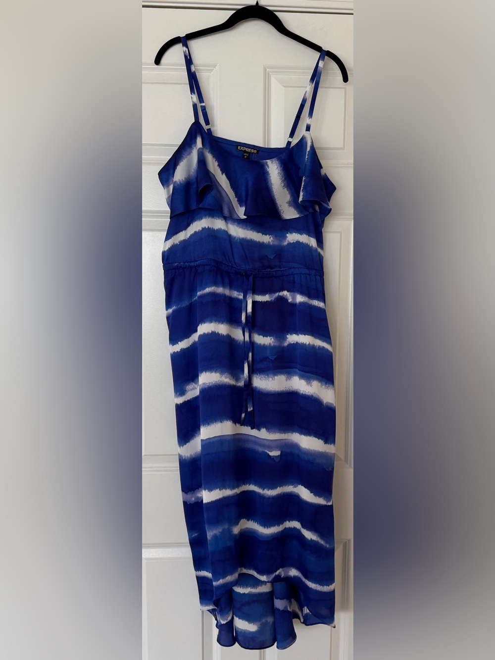 Blue and White Striped Maxi Dress by Express Size M